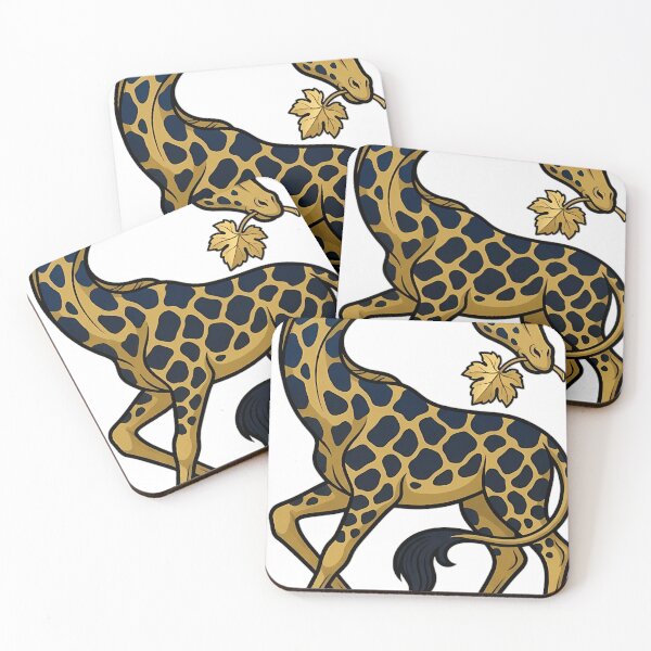 Item preview, Gothic Illuminated Bestiary - Giraffe with Gilded Vine Leaf - Dark Marginalia Beast designed and sold by IllumeInk.