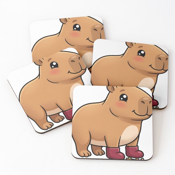 Item preview, Cute Capybara Wearing Ice Skates on a Frozen Pond designed and sold by pumsquare.