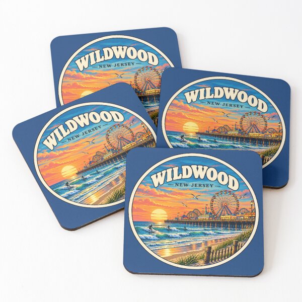 Item preview, Wildwood New Jersey Vintage Beach Boardwalk Travel Badge designed and sold by Swanny's Custom T-shirt and Gift Designs.