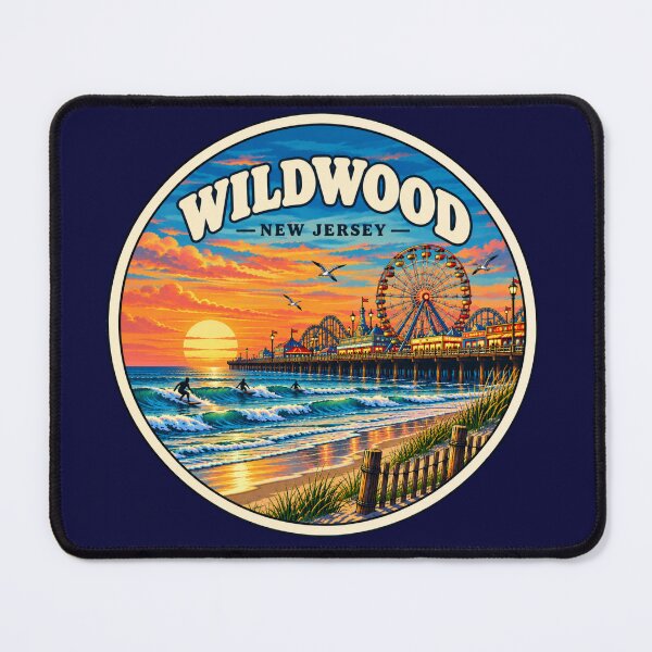 Item preview, Wildwood New Jersey Vintage Beach Boardwalk Travel Badge designed and sold by Swanny's Custom T-shirt and Gift Designs.