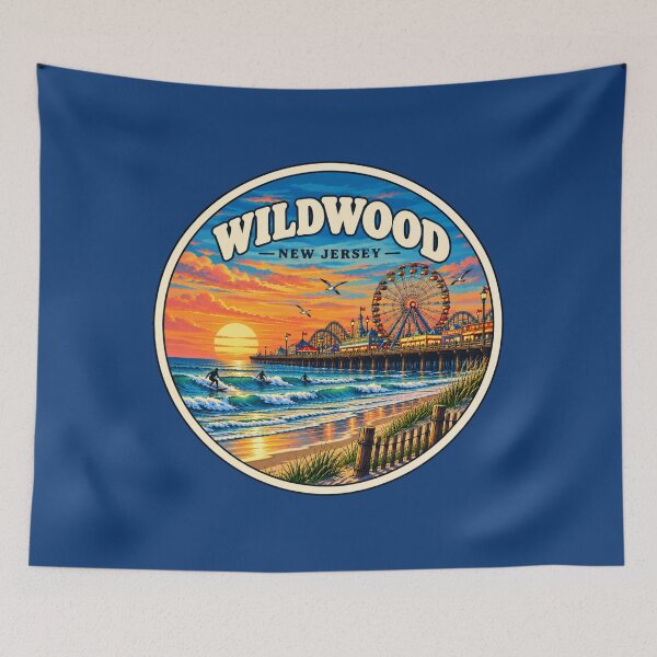 Artikelvorschau, Wildwood New Jersey Vintage Strandpromenade Reiseausweis entworfen und verkauft von Swanny's Custom T-shirt and Gift Designs.