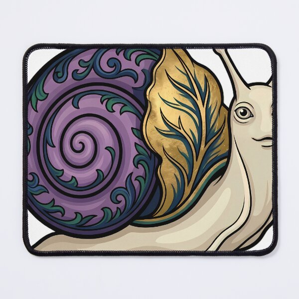 Item preview, Gothic Illuminated Bestiary - Garden Snail with Gilded Cabbage Leaf - Dark Cloister Familiar designed and sold by IllumeInk.
