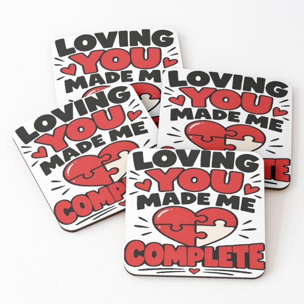 Item preview, Loving You Made Me Complete – Romantic Love Quote Design designed and sold by Lovestickerco.