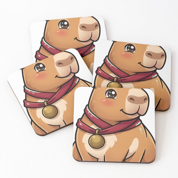 Item preview, Cute Capybara with a Brass Christmas Bell designed and sold by pumsquare.