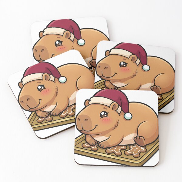 Item preview, Cute Capybara Resting on a Tray of Gingerbread Cookies designed and sold by pumsquare.