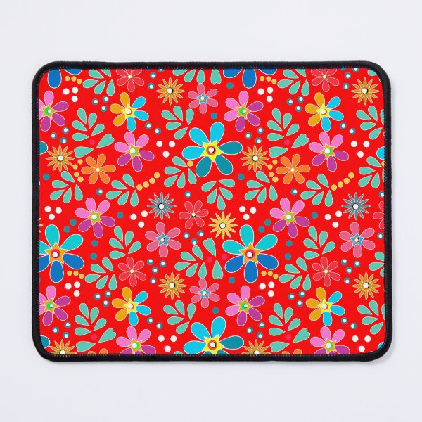 Item preview, floral pattern retro red sixties designed and sold by fuzzyfox.