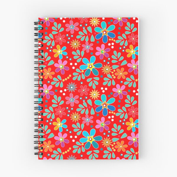 Item preview, floral pattern retro red sixties designed and sold by fuzzyfox.