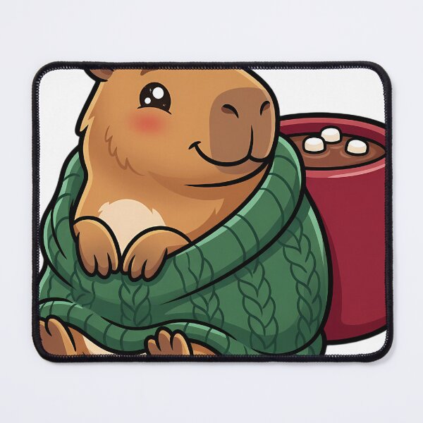 Item preview, Cute Capybara Wrapped in a Blanket with Hot Cocoa designed and sold by pumsquare.