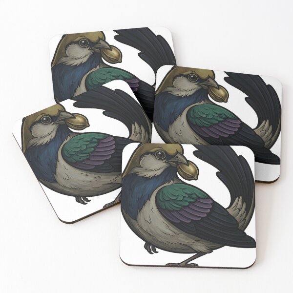 Item preview, Gothic Illuminated Bestiary - Sparrow with Gilded Beechnut - Dark Cloister Familiar designed and sold by IllumeInk.