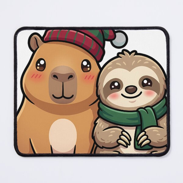 Item preview, Cute Capybara and Sloth Christmas Friends designed and sold by pumsquare.