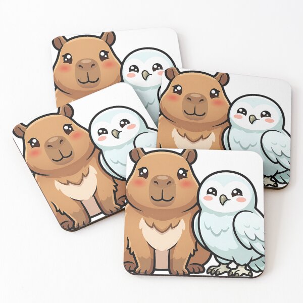 Item preview, Cute Capybara and Snowy Owl Christmas Friends designed and sold by pumsquare.