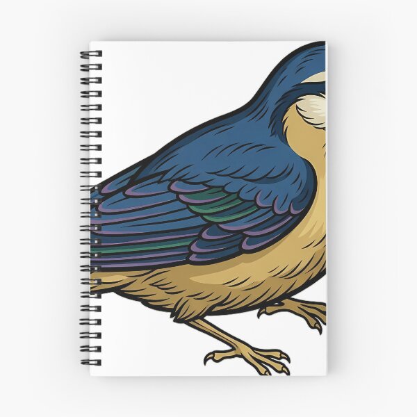 Item preview, Gothic Illuminated Bestiary - Nuthatch with Gilded Hazelnut - Dark Cloister Familiar designed and sold by IllumeInk.