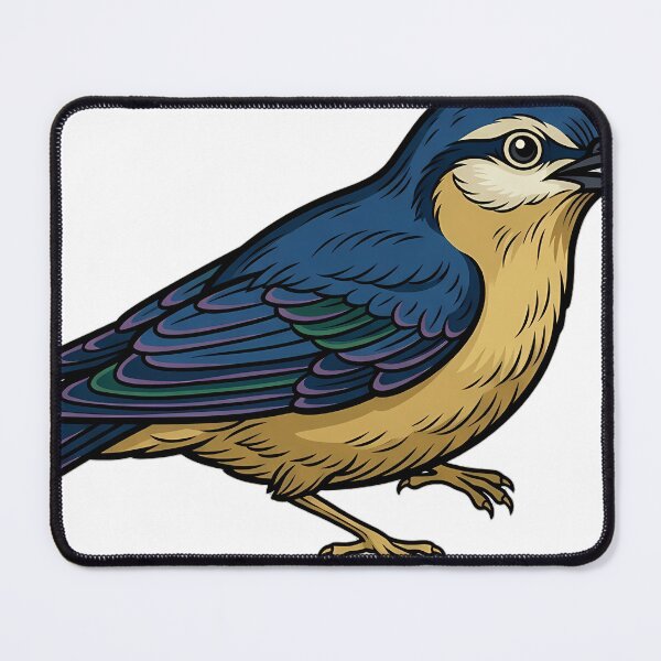 Item preview, Gothic Illuminated Bestiary - Nuthatch with Gilded Hazelnut - Dark Cloister Familiar designed and sold by IllumeInk.