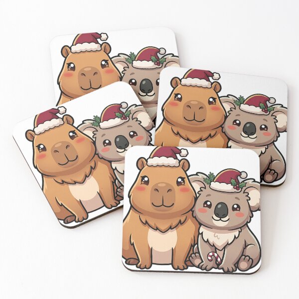 Item preview, Cute Capybara and Koala Christmas Friends designed and sold by pumsquare.