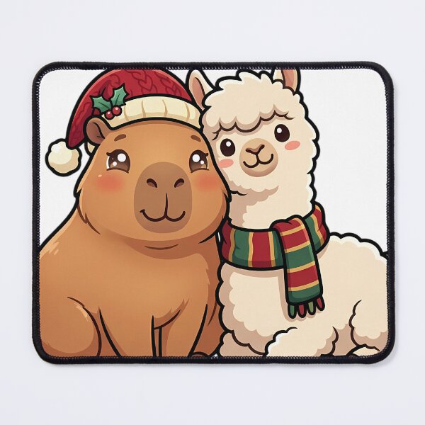Item preview, Cute Capybara and Alpaca Christmas Friends designed and sold by pumsquare.