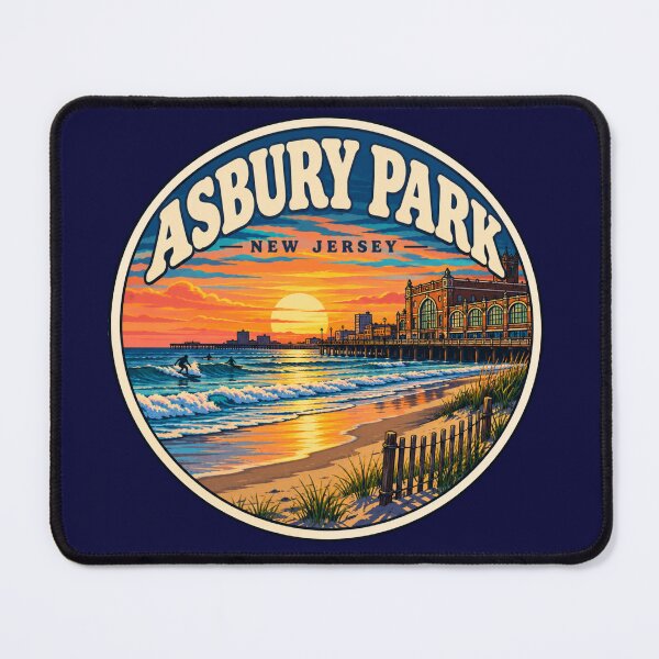 Item preview, Asbury Park New Jersey Vintage Beach Boardwalk Travel Badge designed and sold by Swanny's Custom T-shirt and Gift Designs.