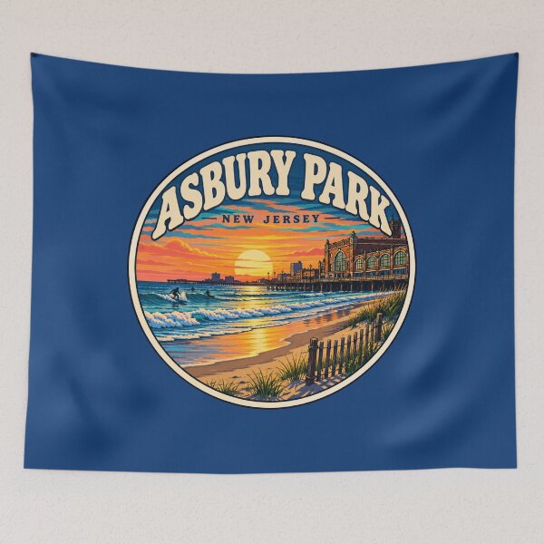 Artikelvorschau, Asbury Park, New Jersey – Vintage-Strandpromenaden-Reiseausweis entworfen und verkauft von Swanny's Custom T-shirt and Gift Designs.