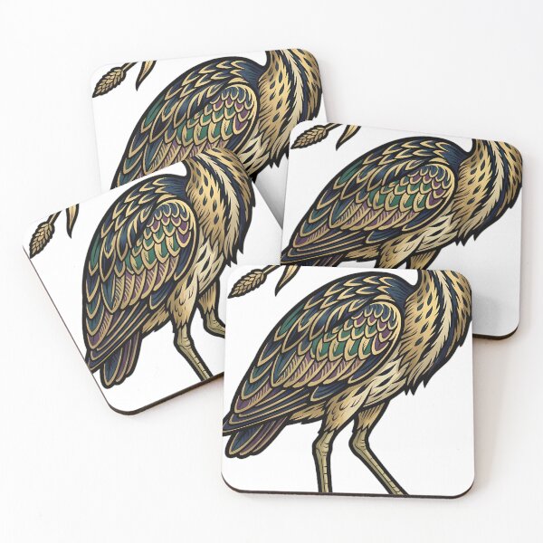 Item preview, Gothic Illuminated Bestiary - Bittern with Gilded Reed Stem - Dark Cloister Familiar designed and sold by IllumeInk.