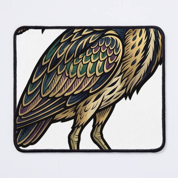 Item preview, Gothic Illuminated Bestiary - Bittern with Gilded Reed Stem - Dark Cloister Familiar designed and sold by IllumeInk.