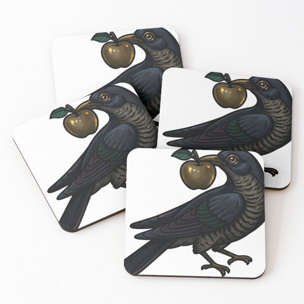 Item preview, Gothic Illuminated Bestiary - Cuckoo with Gilded Apple - Dark Cloister Familiar designed and sold by IllumeInk.