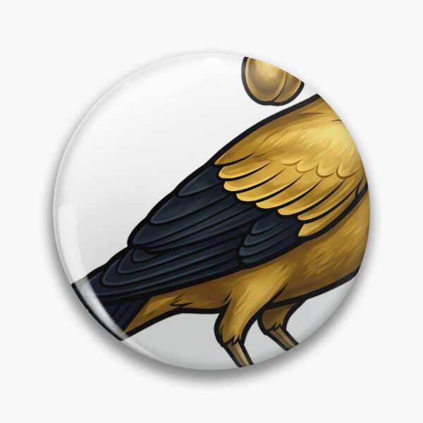 Item preview, Gothic Illuminated Bestiary - Golden Oriole with Gilded Plum - Dark Cloister Familiar designed and sold by IllumeInk.