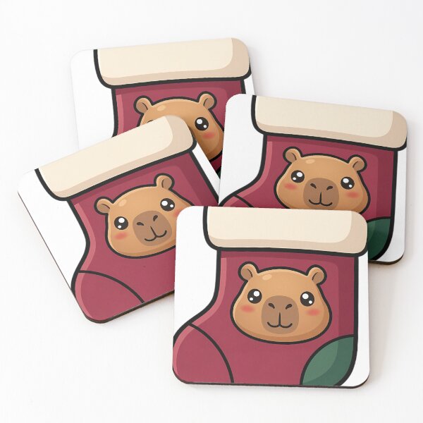 Item preview, Kawaii Knitted Stocking with a Capybara Face - Cozy Christmas designed and sold by pumsquare.