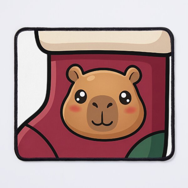 Item preview, Kawaii Knitted Stocking with a Capybara Face - Cozy Christmas designed and sold by pumsquare.