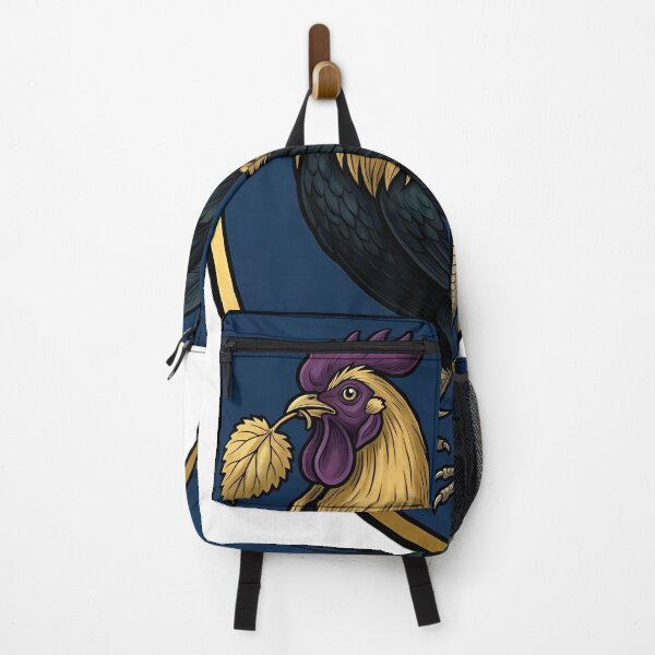 Item preview, Gothic Illuminated Bestiary - Rooster with Gilded Nettle Leaf - Heraldic Shield Charge designed and sold by IllumeInk.