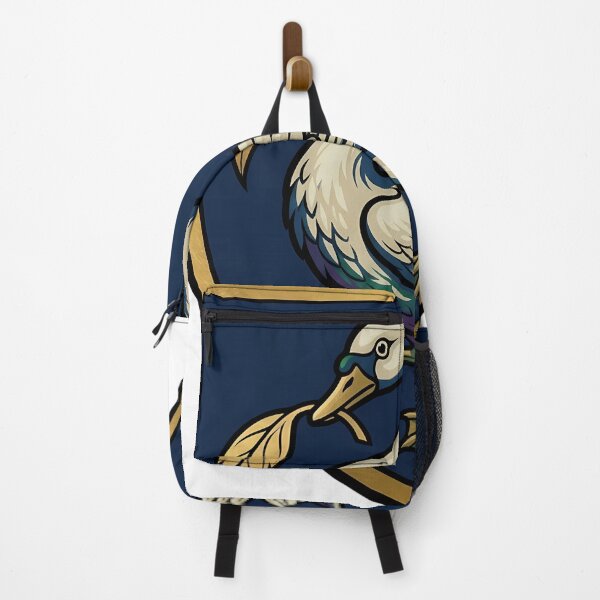 Item preview, Gothic Illuminated Bestiary - Swan with Gilded Willow Leaf - Heraldic Shield Charge designed and sold by IllumeInk.