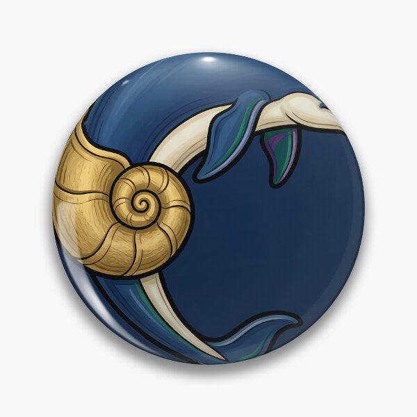 Item preview, Gothic Illuminated Bestiary - Dolphin with Gilded Whelk Shell - Heraldic Shield Charge designed and sold by IllumeInk.