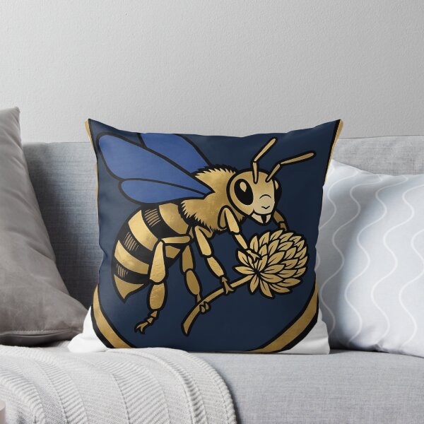 Item preview, Gothic Illuminated Bestiary - Honey Bee with Gilded Clover Flower - Heraldic Shield Charge designed and sold by IllumeInk.