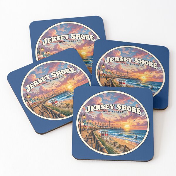 Item preview, Jersey Shore New Jersey Vintage Coastal Travel Badge designed and sold by Swanny's Custom T-shirt and Gift Designs.