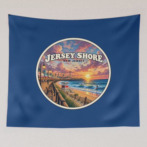 Item preview, Jersey Shore New Jersey Vintage Coastal Travel Badge designed and sold by Swanny's Custom T-shirt and Gift Designs.
