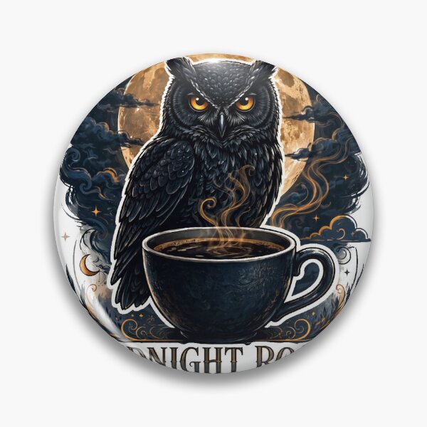 Item preview, Midnight Roast — Dark Owl Coffee Sticker designed and sold by Paps-Supply-Co.
