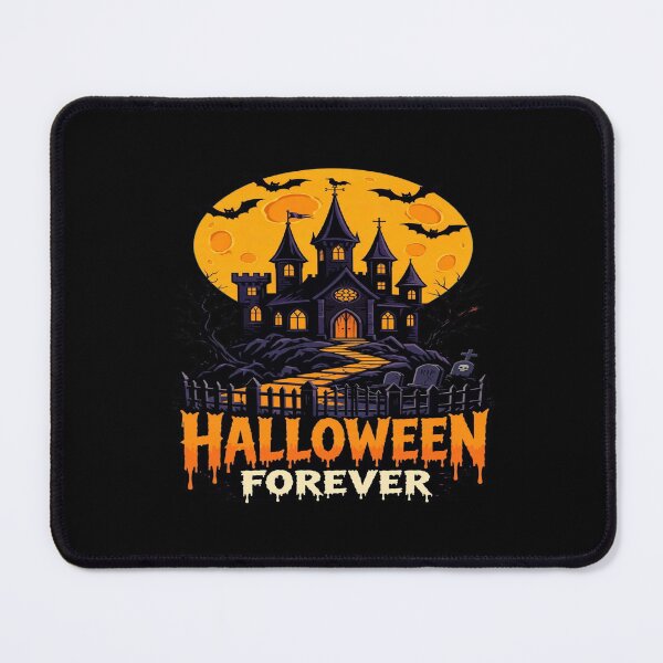 Item preview, Halloween Forever Haunted Castle Moon Bats Art designed and sold by Custom Crest.