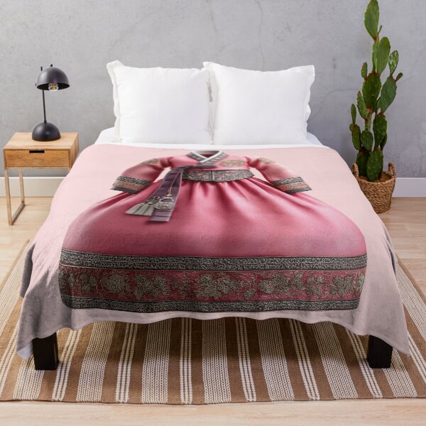 Item preview, Elegant Pink Hanbok with Gold Leaf Embroidery designed and sold by colorful-white.