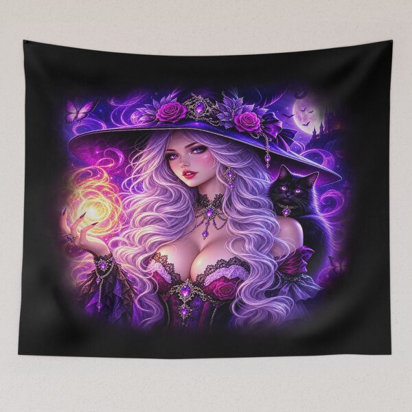 Item preview, Mystic Moon Witch – Enchantress of Arcane Night designed and sold by TroviTutto.