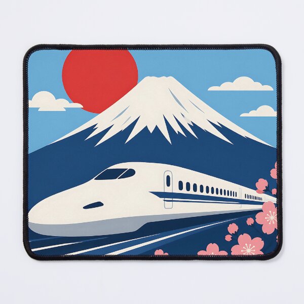 Item preview, Mount Fuji Shinkansen Bullet Train Rising Sun Cherry Blossom designed and sold by KenkonittekiTT.