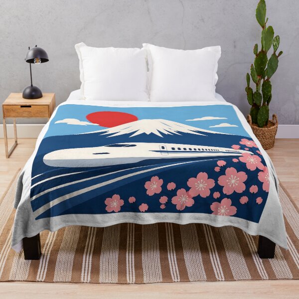 Item preview, Mount Fuji Shinkansen Bullet Train Rising Sun Cherry Blossom designed and sold by KenkonittekiTT.