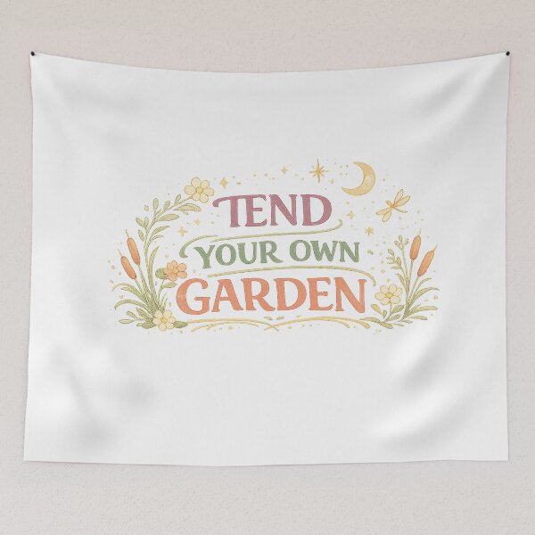 Item preview, Tend Your Own Garden Self Growth Floral Inspirational Quote Design designed and sold by inkoutninja.