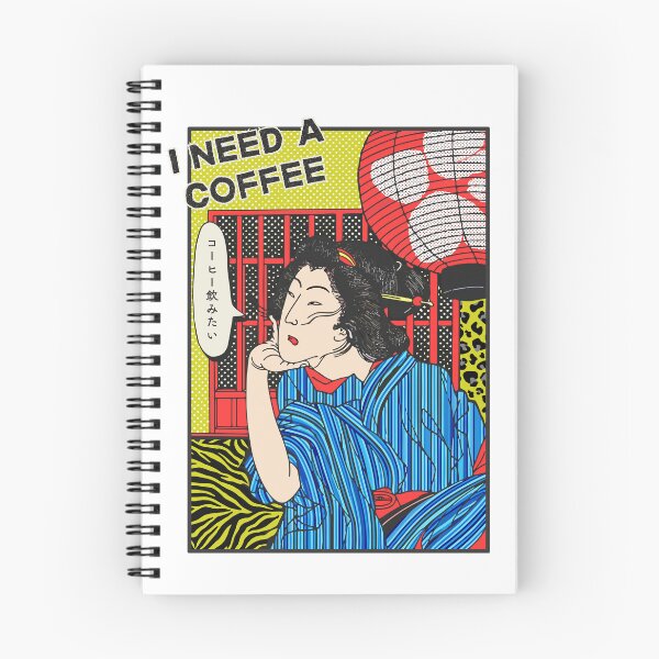Item preview, I Need A Coffee Ukiyoe Geisha Pop Art designed and sold by リクイペル.