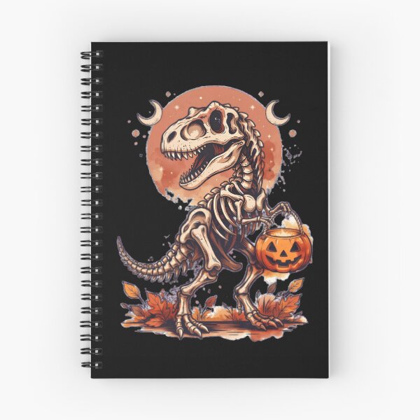 Item preview, Vintage Skeleton T-Rex Halloween Pumpkin Bucket and Harvest Moon Gift designed and sold by Zizo-DR44.