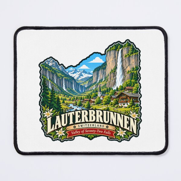 Item preview, Lauterbrunnen Switzerland Valley Of Seventy-Two Falls Travel Souvenir Alpine Visitor designed and sold by NeedForParks.
