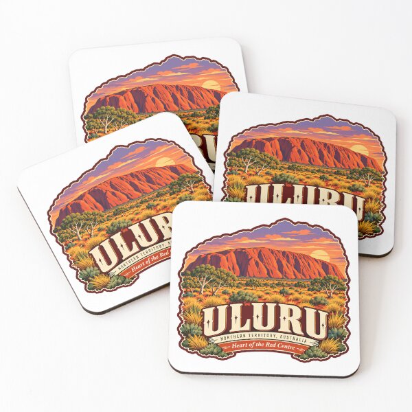 Aperçu de l'œuvre Uluru, Territoire du Nord, Australie, Cœur du Centre Rouge, Souvenir de voyage australien créée et vendue par NeedForParks.