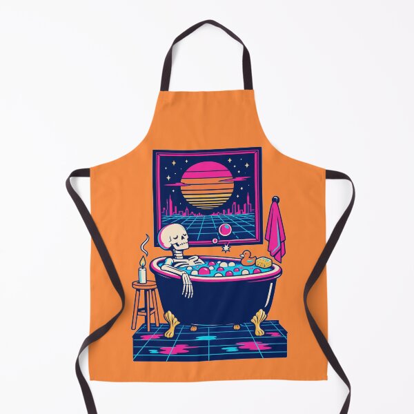 Item preview, Skeleton In A Bubble Bath Synthwave Self Care designed and sold by KungPowUnicorn.