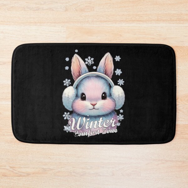 Item preview, Winter Comfort Zone Pastel Bunny in Earmuffs designed and sold by EcoArtTees.