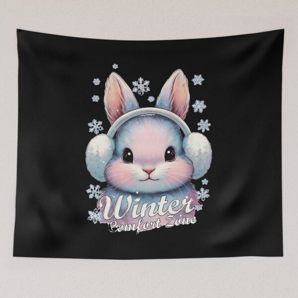Item preview, Winter Comfort Zone Pastel Bunny in Earmuffs designed and sold by EcoArtTees.