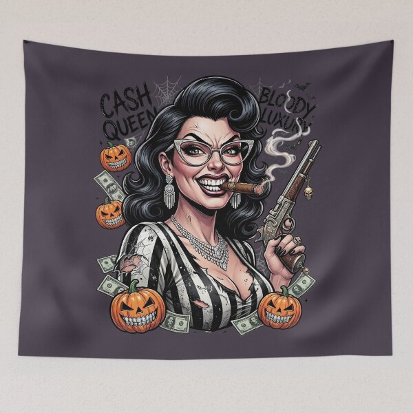 Item preview, Mafia Lady Gun Cigar Halloween Money designed and sold by Voodoo Store Paranormal Collections.