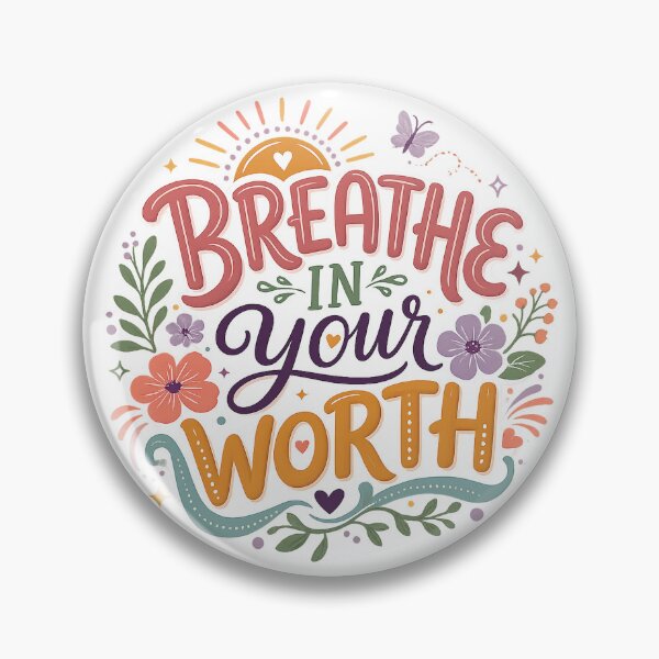 Item preview, Breathe In Your Worth Self Love Floral Inspirational Quote Design designed and sold by inkoutninja.
