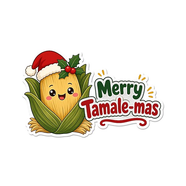 “Merry Tamale-mas” design: christmas Gift for Tamale Lovers, cute kawaii art by Soft Merch